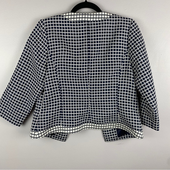 LAUNDRY by Shelli Segal Black White Mosaic Pattern Blazer Jacket Size 6 - Picture 11 of 11